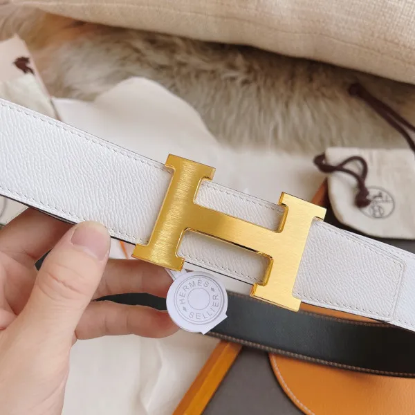 Rep HERMES BELT-SILVER GOLD 0119