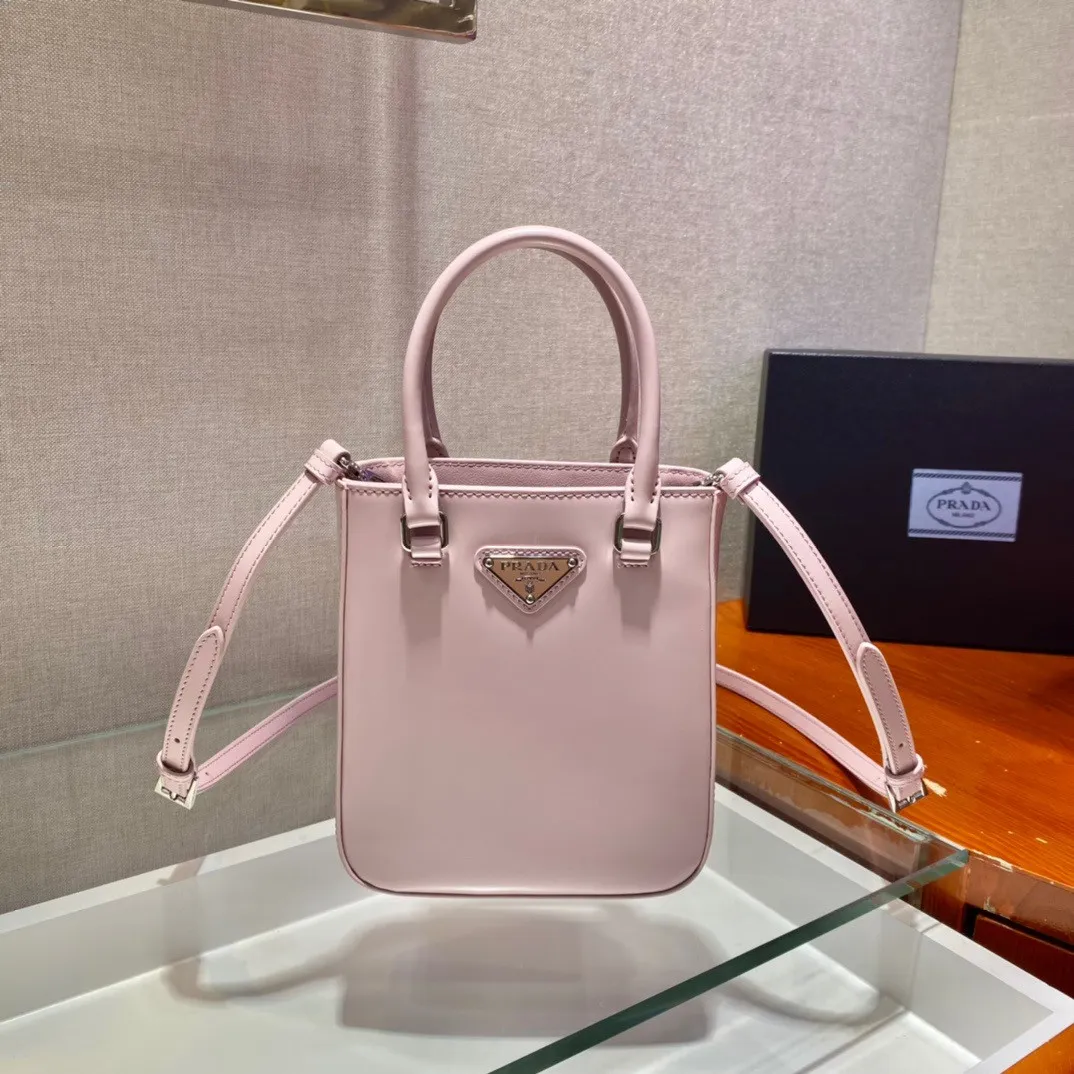 PRADA Small brushed leather tote 0113