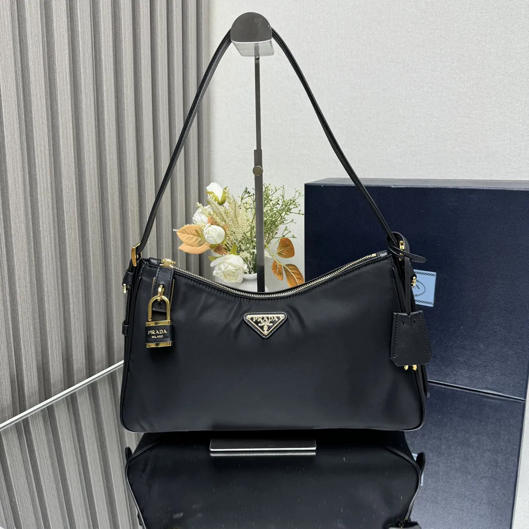 Rep Prada Aimée large Re-Nylon shoulder bag with padlock 0113