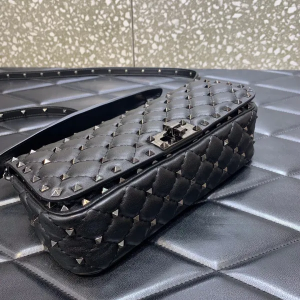 Cheap VALENTINO ROCKSTUD SPIKE SHOULDER BAG IN CRACKLE-EFFECT METALLIC 0117