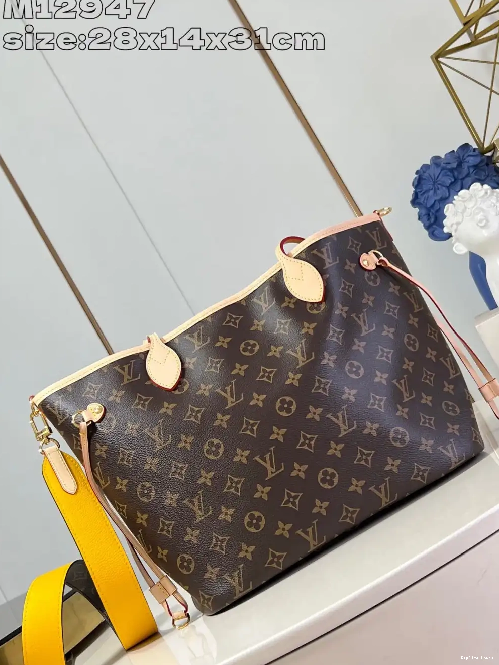 Out MM-31*28*14cm Louis Bandoulière Vuitton Neverfull Inside 0314